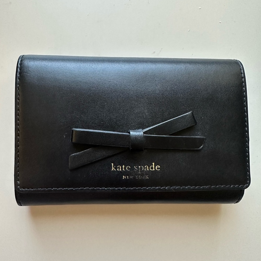 Used Kate Spade tri-fold wallet - black